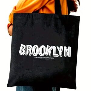 Brooklyn Black Canvas Tote Bag Women Gift Sturdy Cotton Tote Bag